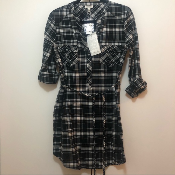 NWT $188 Soft Joie Castle Black / White Plaid Dress in size XS! - Picture 4 of 13